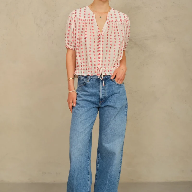 Mabe apparel bluse hvid m/hjerter