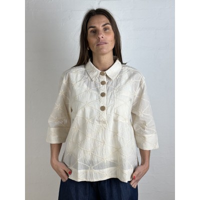 Gaspar Porto bluse broderi anglaise hvid