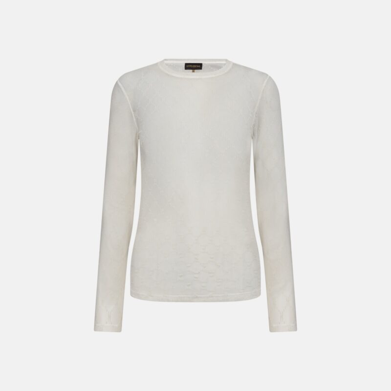 Hype the Detail mesh bluse hvid