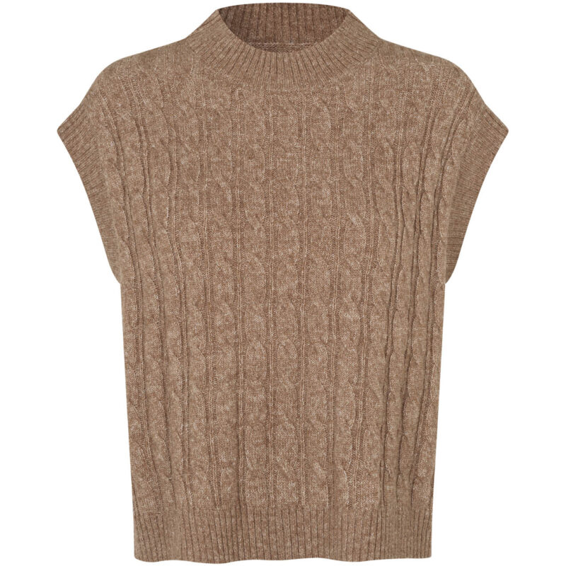 Lollys laundry strik vest camel
