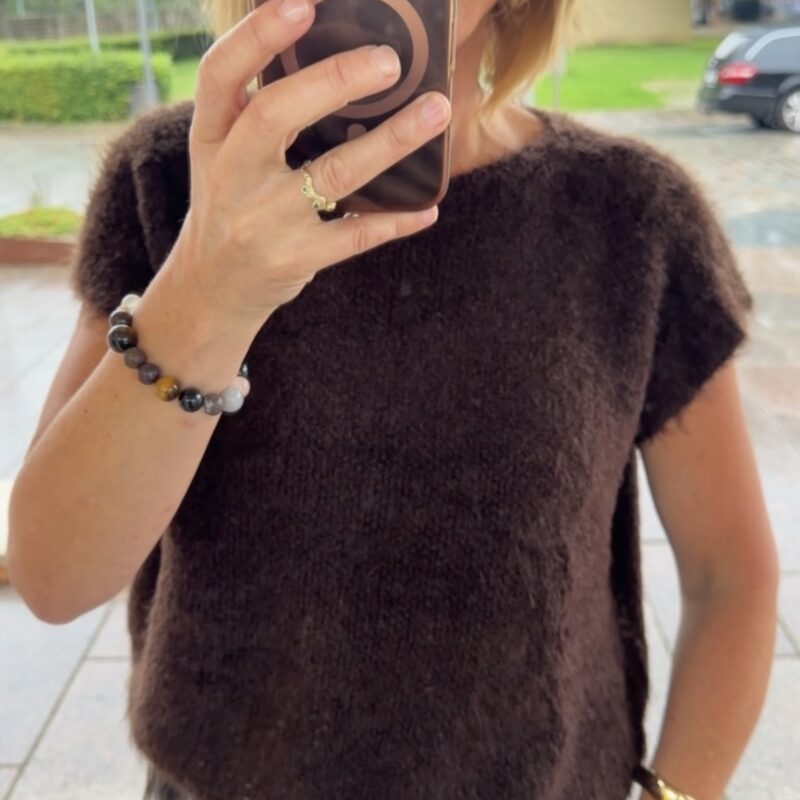 Marta strik vest brun
