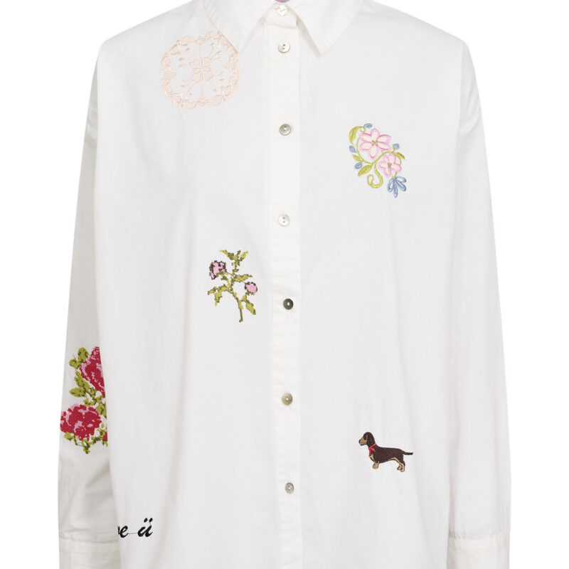 Nümph skjorte hvid m/blomster